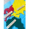 Mata z kontynentami z filcu - Mapa świata   - wersja niemiecka