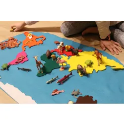 Mata z kontynentami z filcu - Mapa świata