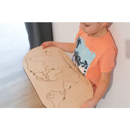 Drewniane puzzle - Mapa Świata