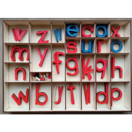 litery+pudełko+mata+karty alfabet ang Montessori
